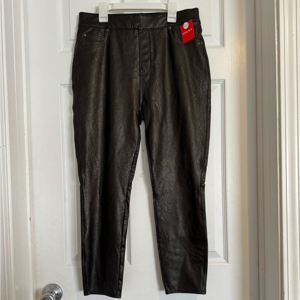 NEW With Tags SPANX Leather Like Skinny Noir Size Large